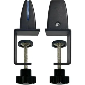 Desk Divider Clamp For 1/8" To 0.51" Panel, Adjustable Desk Partition Clamp For 0.32" To 2.04" Desktop, Standing Desk Accessories For Desk Privacy, Black Sneeze Guard Holder 2-pack