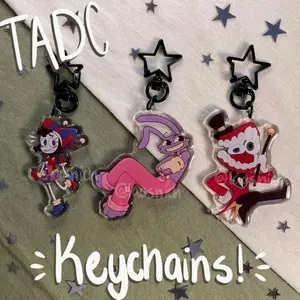 The Amazing Digital Circus inspired keychains! Jax, Pomni, Caine