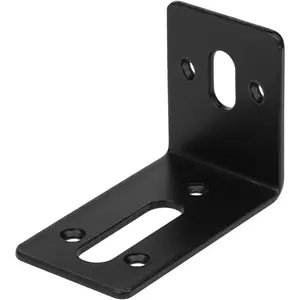 10 Pcs Black Slotted L Bracket, Slightly Adjustable Corner Braces, Max Load 66 lb, 1/8" Thick