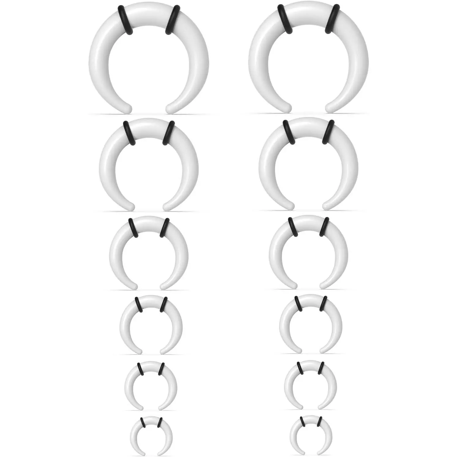 14G-6G  Septum Pincher Tapers C Shape Buffalo Stretching Expander Rings Spike Horseshoe Barbells Septum Pincher Nose Ear Cartilage Stretching Kit for Women Men