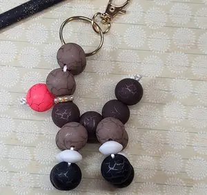 Balloon Dog Keychain | Handmade 15mm Silicone Bead Animal Keyring | Cute Bag, Purse & Backpack Charm