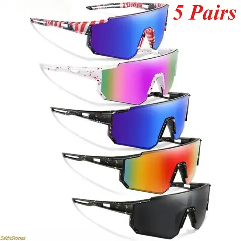Unisex 5 Pairs 2026 Model UV-Protective Sunglasses - Active Eyewear, Modern Multicolor Stylish Accessories, Anti-Wind & Sand Baseball/Running Eyewear, UV-Safe Outdoors Eyes Shield, Blue Light Blocking Lens