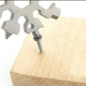 18-in-1 Snowflake Multi Tool,Function Stainless Steel Bottle Opener/Wrench, Flat Cross Screwdriver Kit Snowflake, Outdoor Durable and PortableGreat Gift for Mens (silvery)