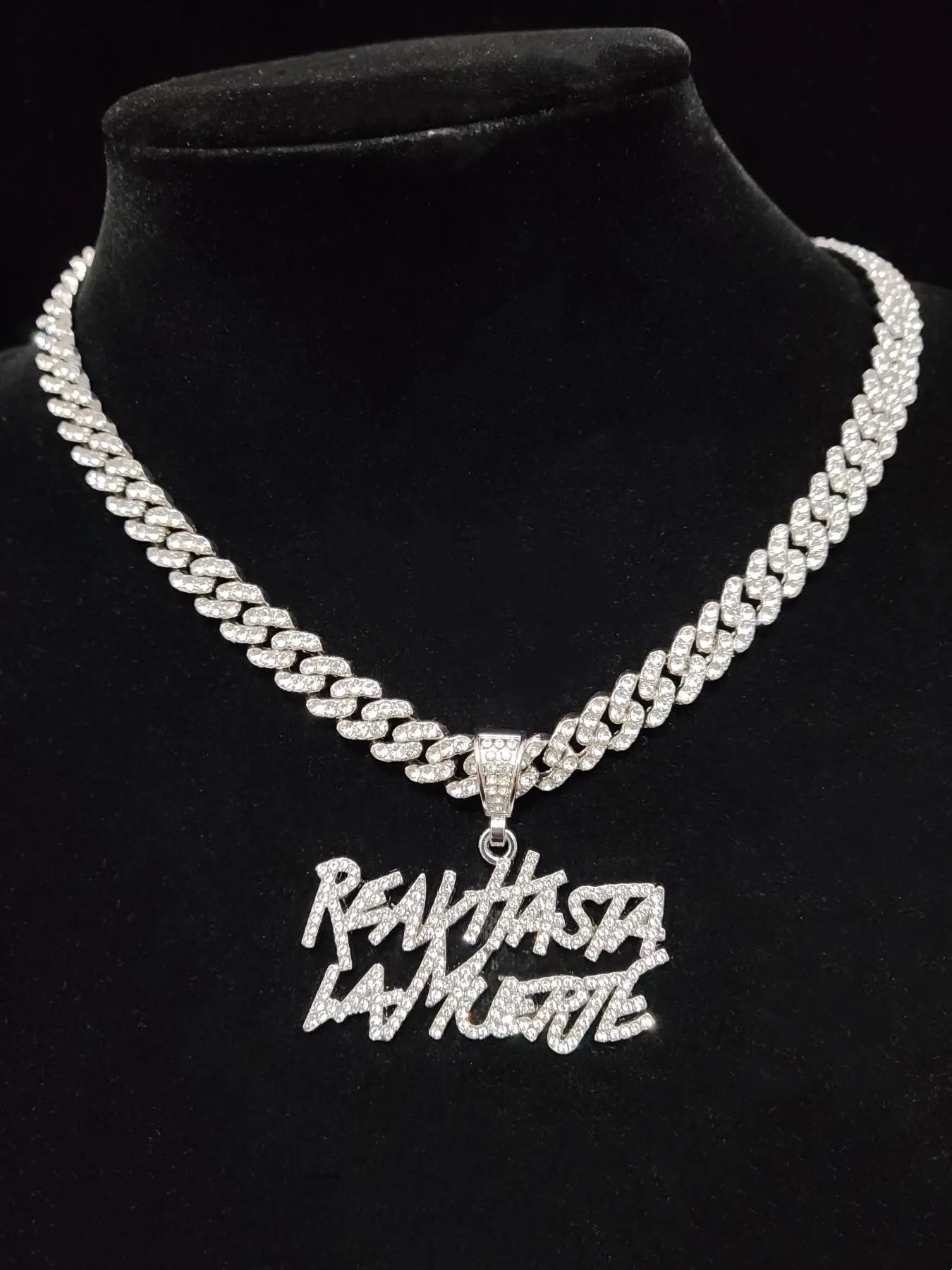 Fashion Letter Detail Pendant Cuba Necklace Cuban Link Chain for Men & Women, Zinc Alloy Hip Hop Jewelry, Streetwear Statement Jewelry, for Party, Club, Punk Accessories