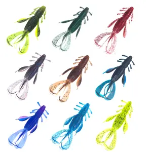 Artificial Soft Crawfish Fishing Lures,Lifelike Fshing Bait Jigs,Soft Plastic Worm for Bass Pike fish,2Pack\8pcs