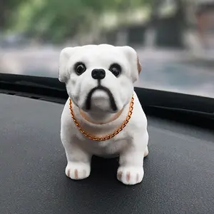 Doll Nodding Dog Shaking Head Dog Resin Car Ornaments Puppy Cute Dog Toy Figure Statue for Car Dashboard Tabletop Decoration