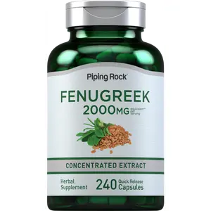Piping Rock Fenugreek Capsules | 2000mg | 240 Pills | Concentrated Seed Extract | For Women & Men | Non GMO, Gluten Free Supplement