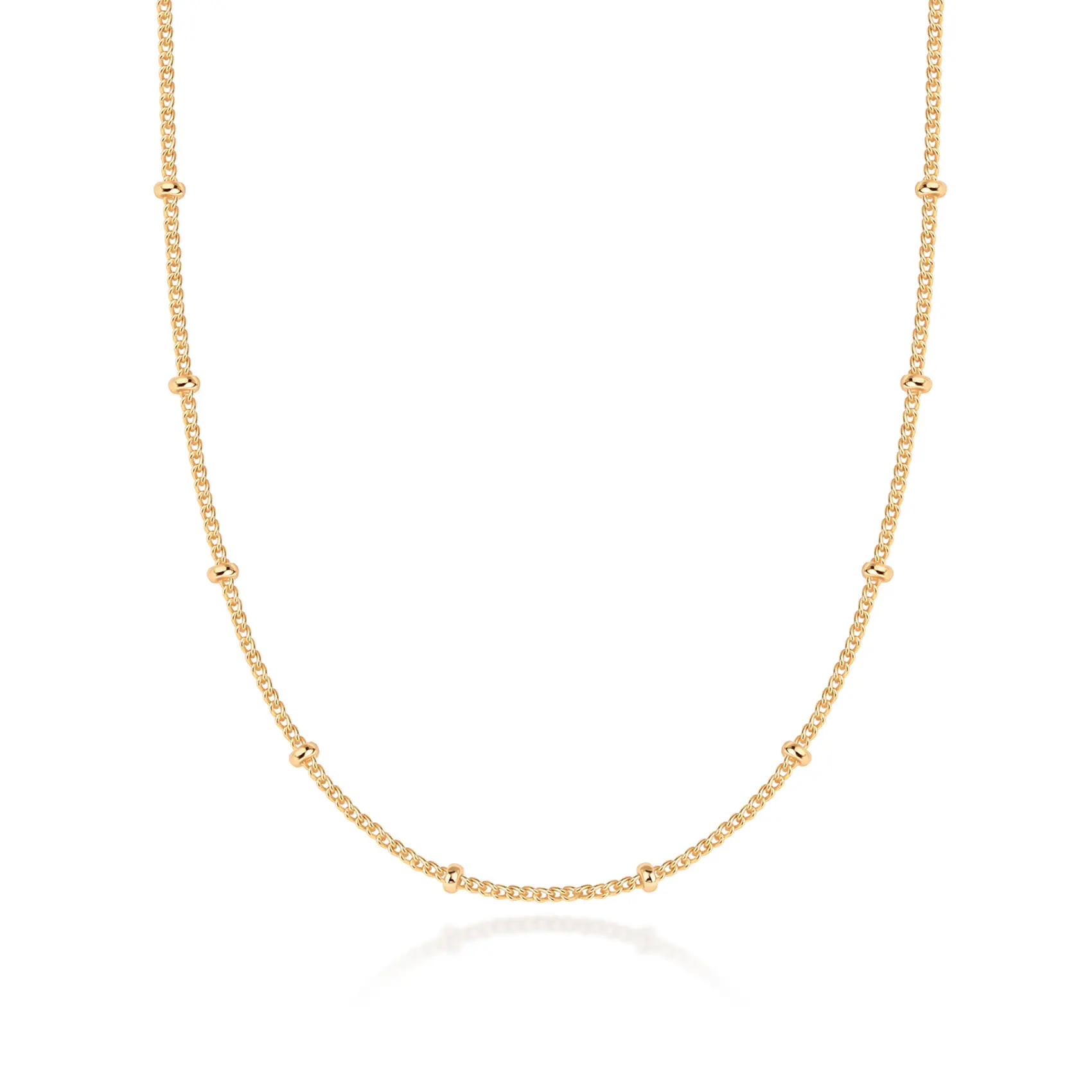 PAVOI 14K Gold Plated Bead Chain Necklace - Ball Station Chain Necklaces For Women PAVOI 14K Gold Plated Bead Chain Necklace - Ball Station Chain Necklaces For Women