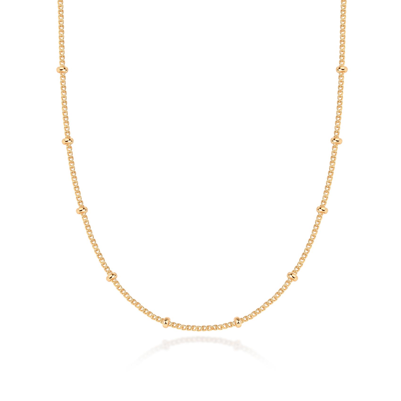 PAVOI 14K Gold Plated Bead Chain Necklace - Ball Station Chain Necklaces For Women
