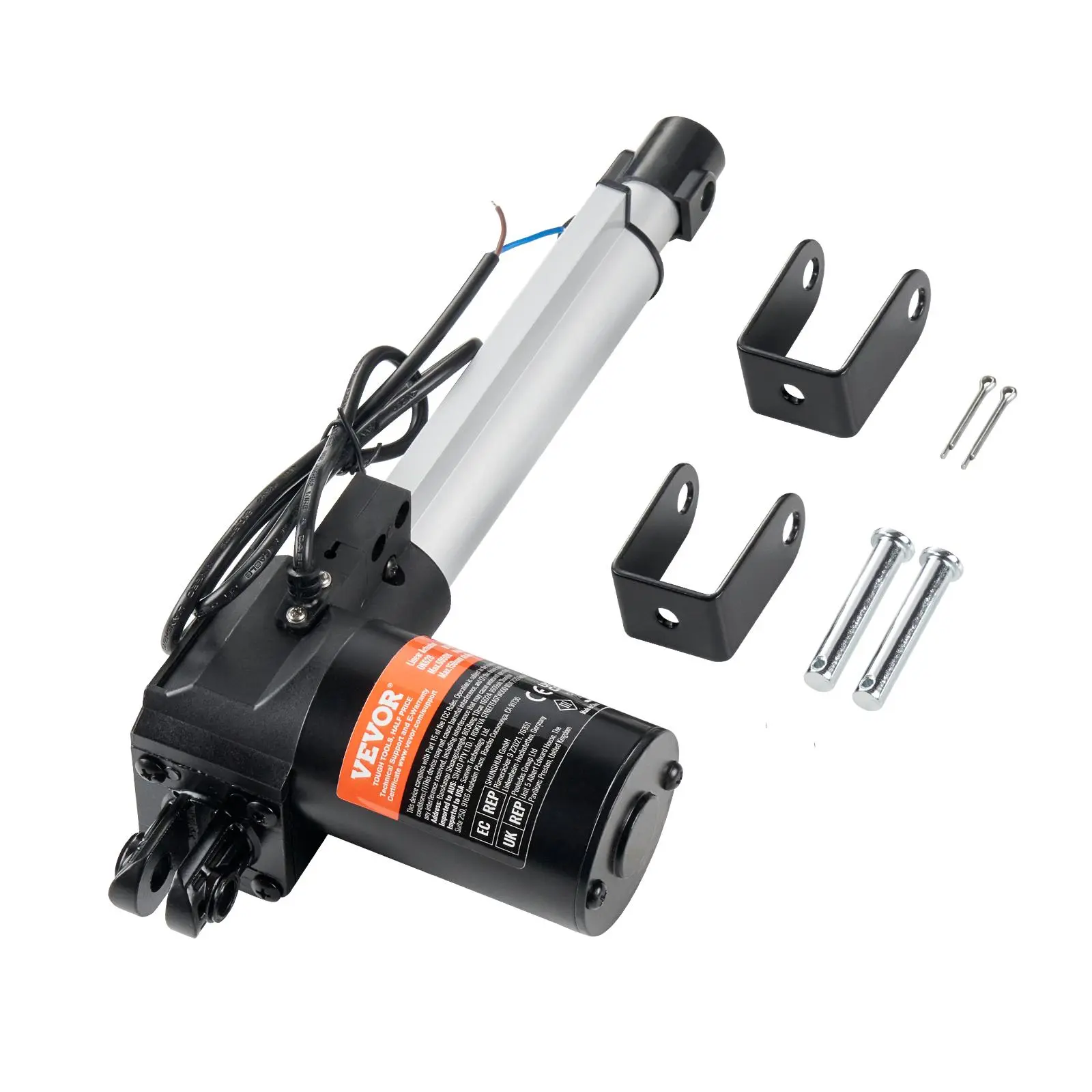 【DealsForYouDays】VEVOR Linear Actuator 12V, 6 Inch Heavy Duty 1320lbs/6000N Linear Actuator, 0.19"/s Linear Motion Actuator with Mounting Bracket & IP44 Protection for Electric Door Industrial Machinery Vessels Cargo