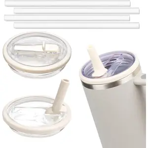 40 OZ Tumbler Flip Straw Lid Replacement Fit for Stanley Tumbler, Spill Proof and Leak Proof, 2 PCS Tumbler Lids Fit for Stanley Cup