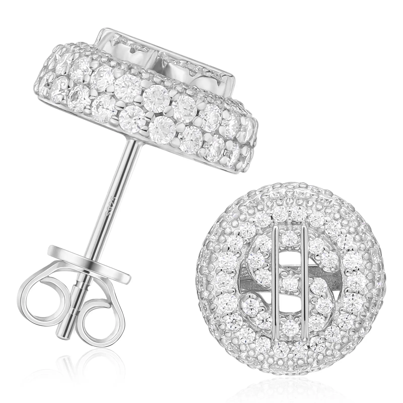 Ucciyo-Oasis S925 Sterling Silver Round Lab-Grown Moissanite Earring Studs - Screw Back or Butterfly Back, Diamond-Like Brilliance Jewelry for Adults, Valentine’s Day/All Seasons Gift [TQE0574]