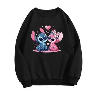 Disney Stitch 280g Crew Neck Sweatshirt in Polyester Fabric Long Sleeve Classic Design Comfortable Everyday Wear