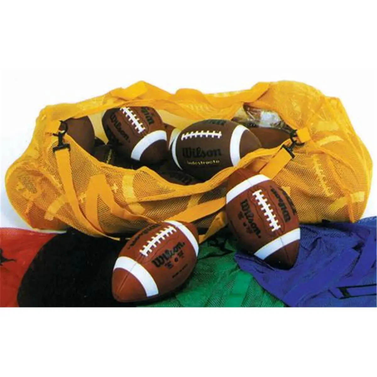 CHAMPION Oversized Mesh Sports Duffle Bag, 36 x 15 in Breathable Equipment Carrier with Adjustable Strap and Zipper, Gold, Carrying Bag Sports Duffels, Mesh Bag Sports Duffels