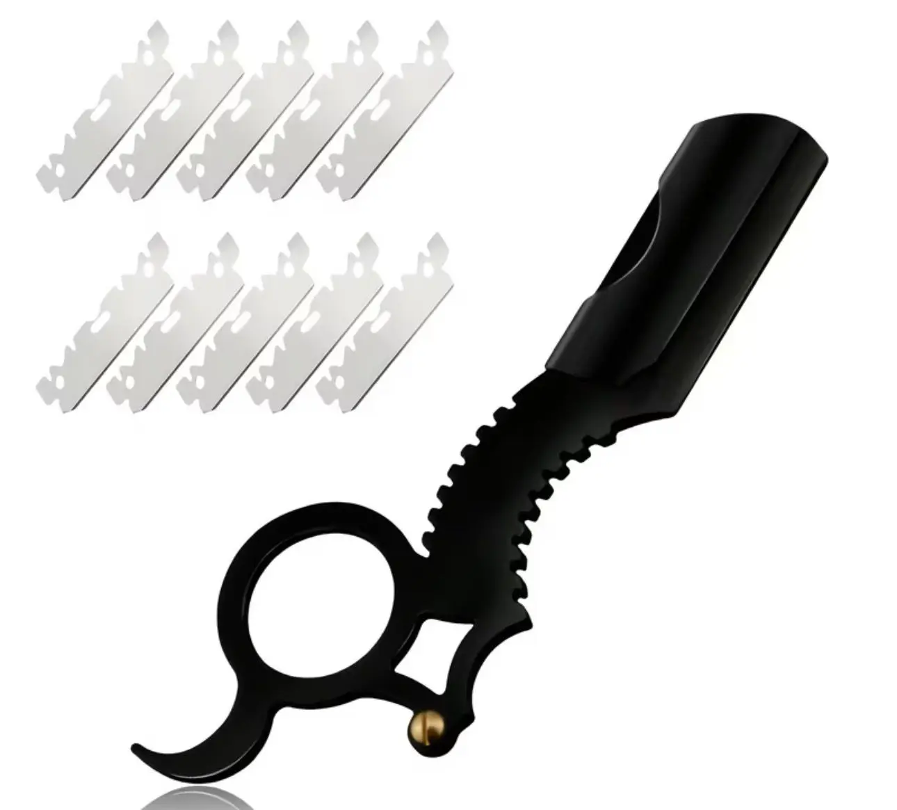 Straight Razor Kit for Men, with Refill Stainless Steels Blades, Classic Vintage Look for Barber Razor Manual Shaving for Haircutting, Beard Shaping, And Eyebrow Trimming for Men