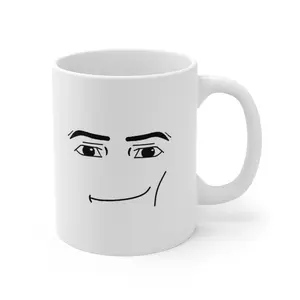 Man Smirk Mug, Coffee Drinkware, Stylish Ceramic Mug, Washable Mug