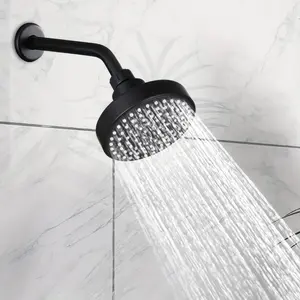 High Flow Shower Head, 4 Inch 10cm Large Rain Shower Head, Stainless Steel Face, High Pressure Water Saving, Universal G 1/2 Connection, Easy to Clean, Bathroom Shower Accessories, 1 Piece