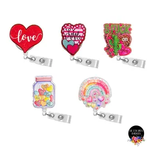 Candy hearts badge reel, sweetheart badge, be mine badge, Valentine's badge, heart badge, candy badge, fun badge, peds badge, teacher badge