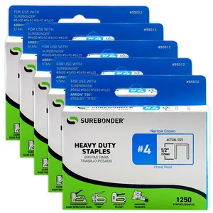 1/2" Heavy Duty Narrow Crown Staples - 6250 Count | #4 Series