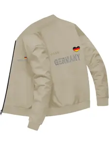 Casual Fashion Men's Germany Flag Heart Printed Jacket for Daily Outings and Trendy Wear