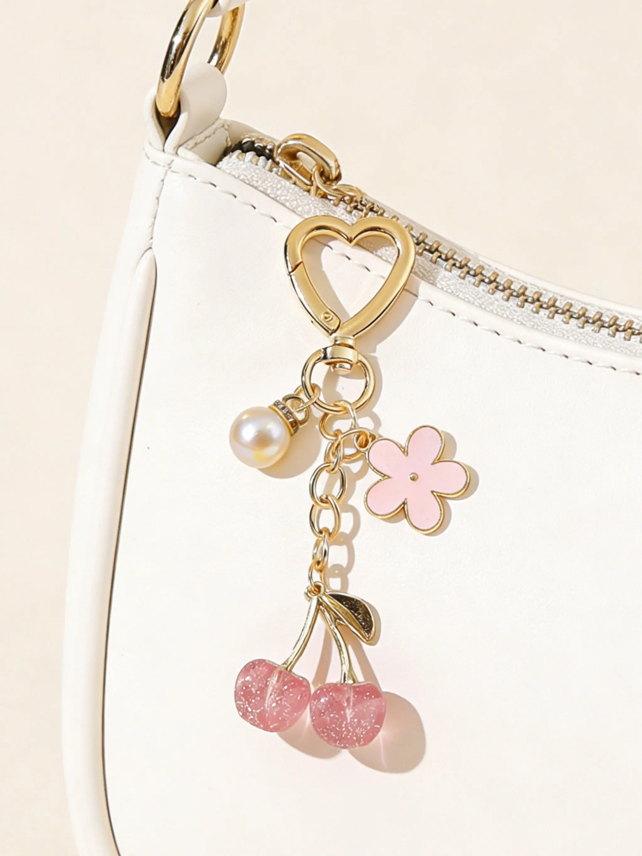 Cute Cherry Design Bag Charm, Sparkly Bag Charm, Fashionable Bag Keychain for Women & Girls, Trendy All-match & Exquisite Bag Charm for Birthday Gift, Cute Purse Charms, Purse Accessories, Bag Pendant, Bag Decoration, Bag Accessory
