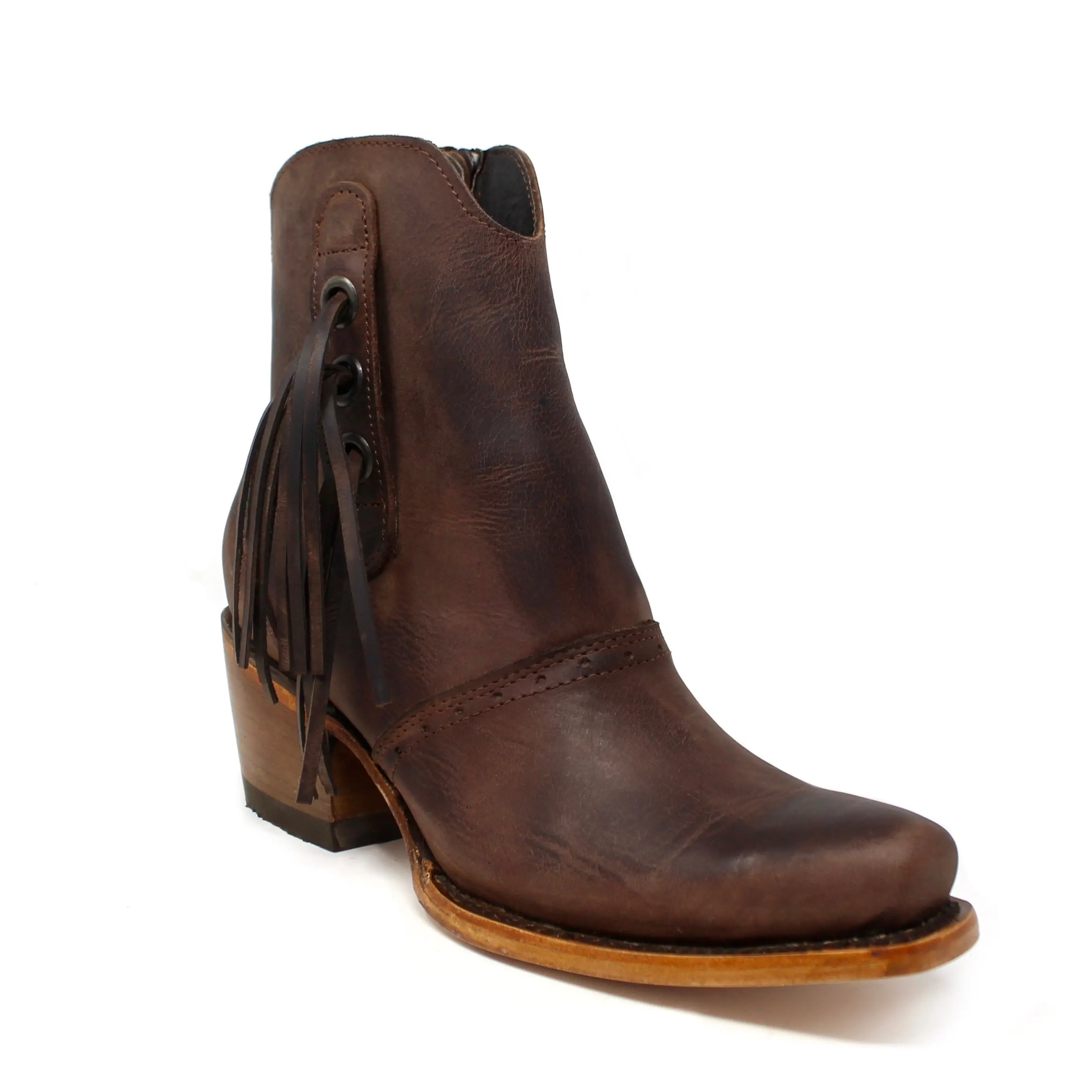 "Sierra" Artillero Fringe Bootie- Brown