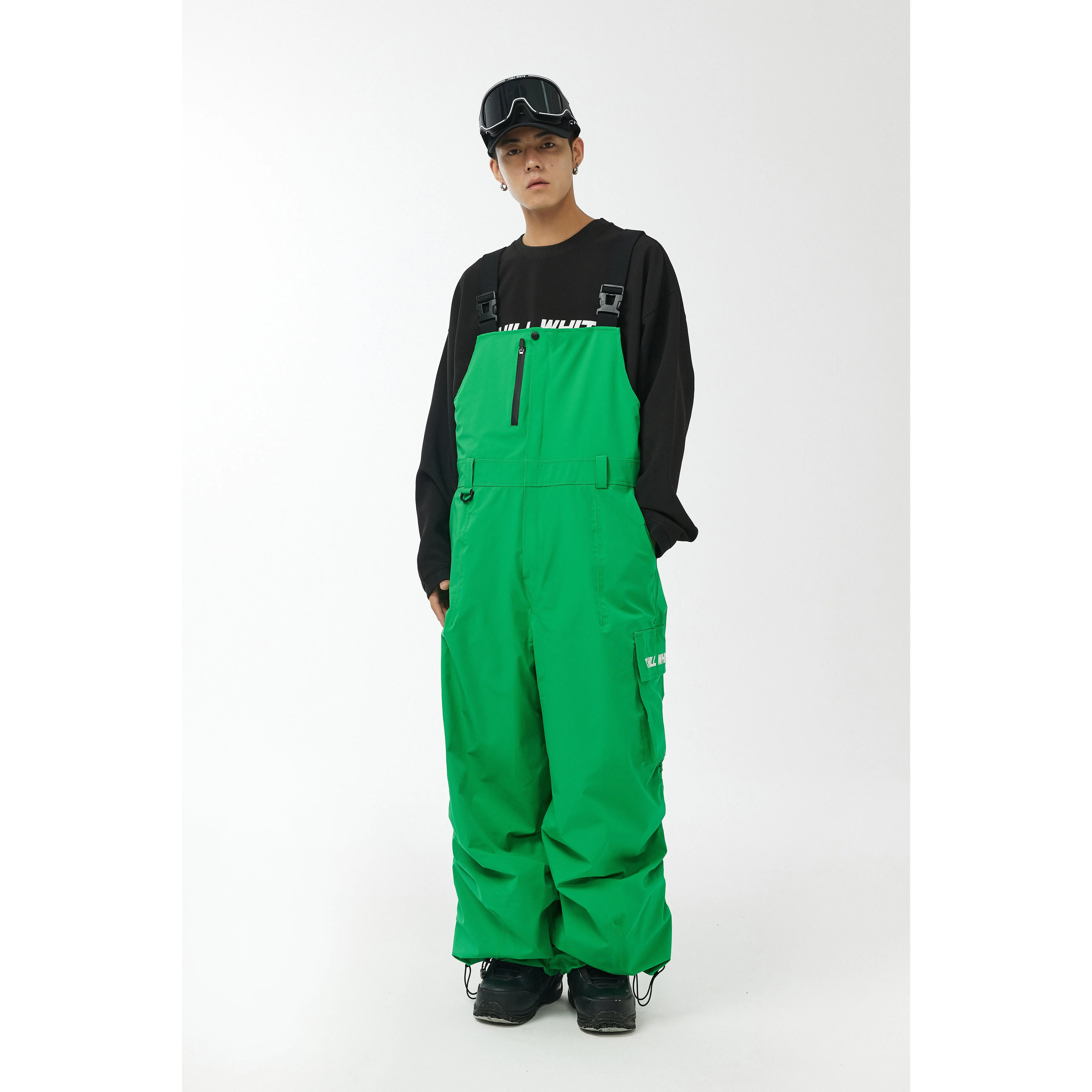 CHILLWHITE Oversize Snow Bib Pants - Cyan