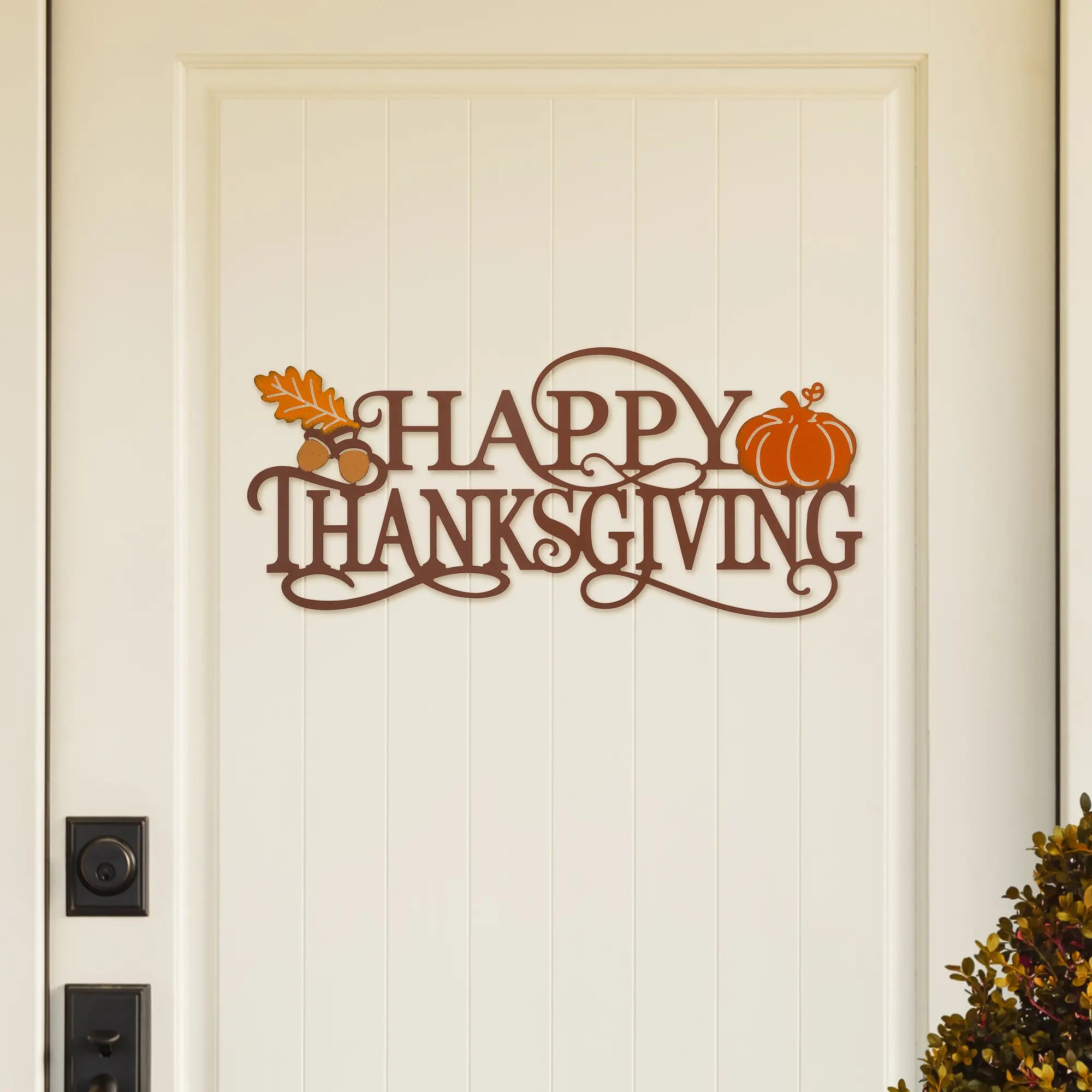 Glitzhome 24"L Metal "HAPPY THANKSGIVING" Wall Decor