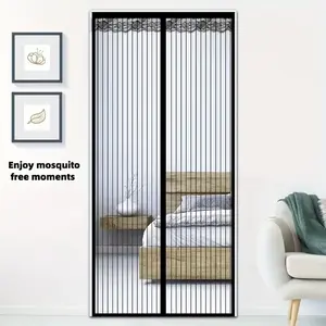 Magnetic Door Curtain, Summer Bug-Proof Mesh Door Curtain, Mosquito Free, Automatic Closure, Kitchen Living Room, Invisible Net, Invisible Design, Magnetic Tape, No Drilling