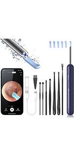 Wax Removal, Cleaner with Camera and Light, FSA - HSA Eligible, Wax Removal Tool Camera with 1080P, Cleaning Kit with 6 Spoons, Otoscope for iOS & Android (Black) Wax Removal, Cleaner with Camera and Light, FSA - HSA Eligible, Wax Removal Tool Camera with 1080P, Cleaning Kit with 6 Spoons, Otoscope for iOS & Android (Black)