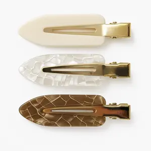 Creaseless Hair Styling and Sectioning Clips - 3pk (Swirled Mocha)