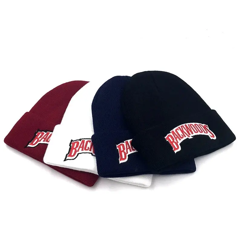 1pc Embroidered "BackWOODS" Butterfly Knitted Hat, suitable for men and women to wear in autumn and winter for outdoor sports an