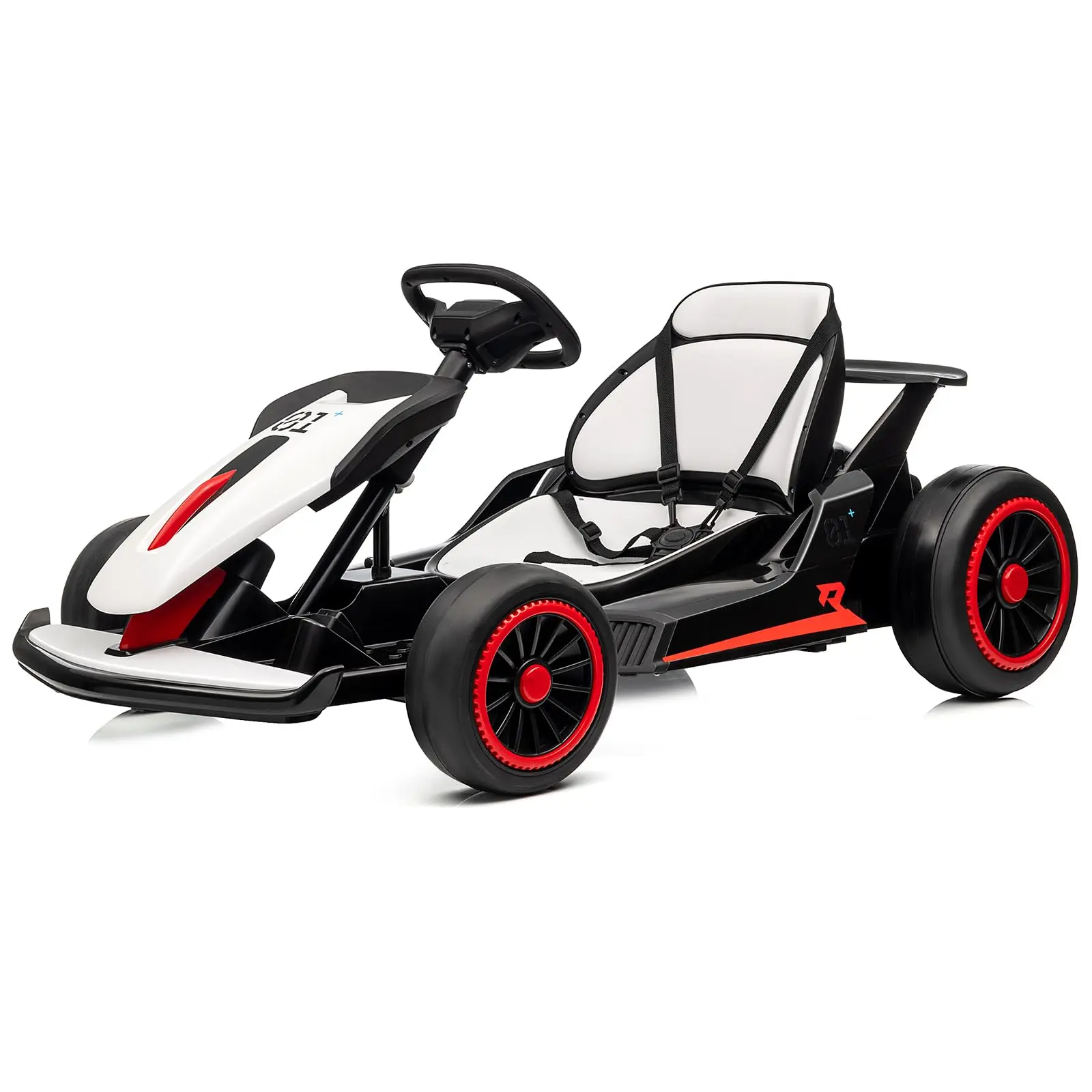 Garvee High-Speed 24V Electric Go Kart for Kids Ages 6-12 – Dual 200W Motors, Drift Function, 7AH Battery, Up to 8.1 MPH, Adjustable Seat, LED Lights, Safety Belt, Ride-On Race Car