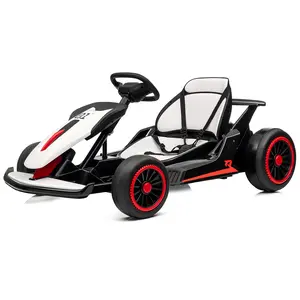 Garvee High-Speed 24V Electric Go Kart for Kids Ages 6-12 – Dual 200W Motors, Drift Function, 7AH Battery, Up to 8.1 MPH, Adjustable Seat, LED Lights, Safety Belt, Ride-On Race Car