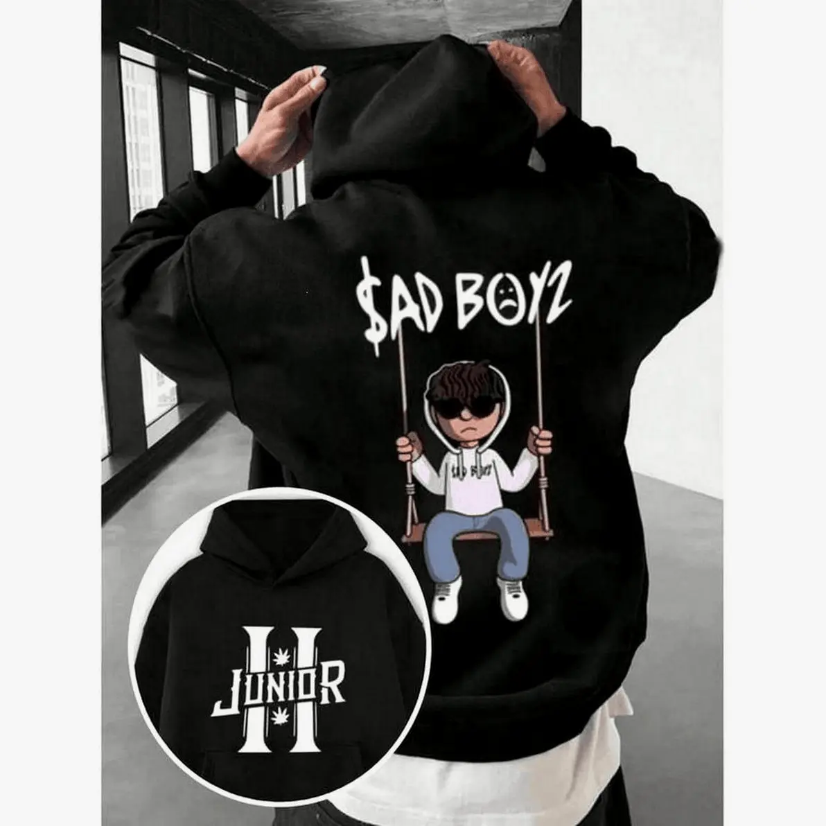 Junior H Sad Boyz Unisex T-shirt Sadboiz Club Hoodie Casual Harajuku Streetwear Pullover HipHop Sweatshirt Country M Eve Hoodied Comfy Cotton Hoodies