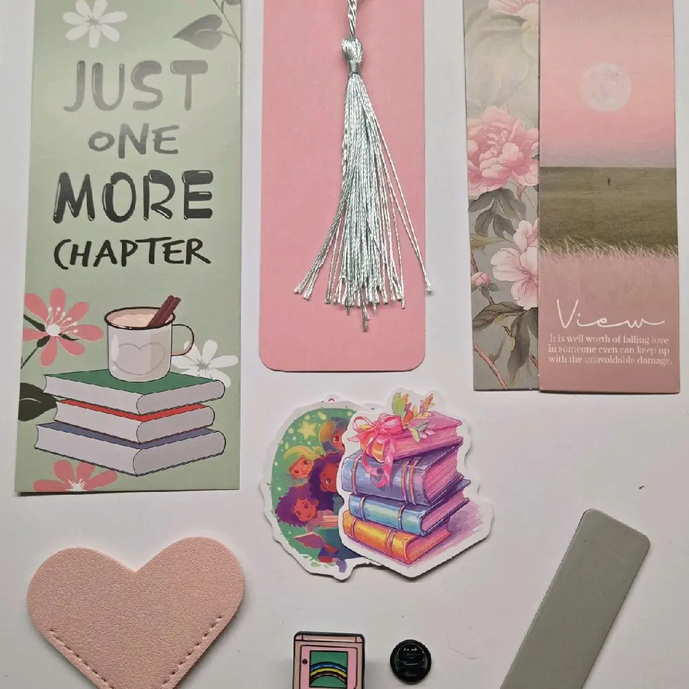 Book Lover's Bundle - Includes an assortment of Bookmarks, stylish Pin, and Stickers for Reading Enthusiasts