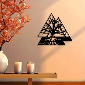 1pc Viking Tree Metal Wall Art, Viking Tree Statue Mural, Perfect for Mead Hall, Nordic Room, Mythological Space Decor, Norse Decor, Ideal Gift for Viking Enthusiasts
