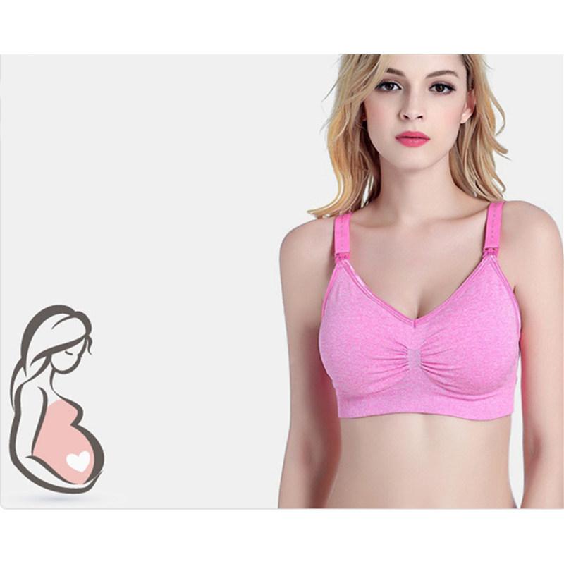 Comfortable Front-Opening Wireless Nursing Bra for Moms