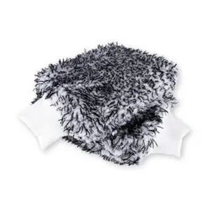 Kit de 2 guantes de microfibra para lavado de autos, almohadilla absorbente para lavado de autos, motocicletas, camiones, barcos, equipos de lavado de automóviles, lavables a máquina, color negro