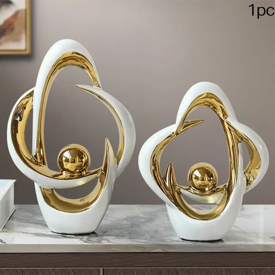 Luxury Ceramic Art Sculpture, Home Decor Sculptures for Living Room, Bar Cabinet, TV Stand, Office Desk Decoration, Elegant Design, Statues, Figurines