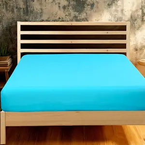 Microfiber Fitted Sheet, Ultra-Soft and Durable, Wrinkle, Fade, Stain Resistant, Deep Pocket, Blue