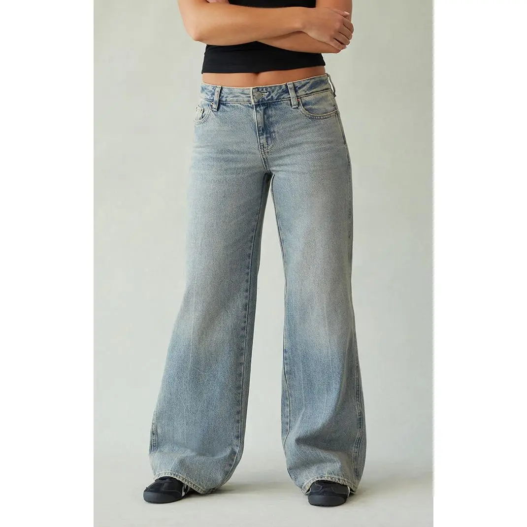 Pacsun Women's Casey Low Rise Baggy Jeans Medium Indigo Tint