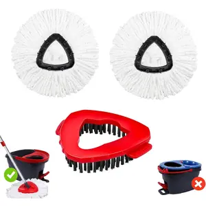 2 count Mop Scrub Brush  and 1 Mop Base Part Part Replacement Compatible with Oceda EasyWring 1 Tank System