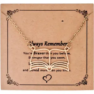 Book Jewelry for Women Gifts Book Club Bookish Stuff Readers and Books Lover Necklace Book Merch