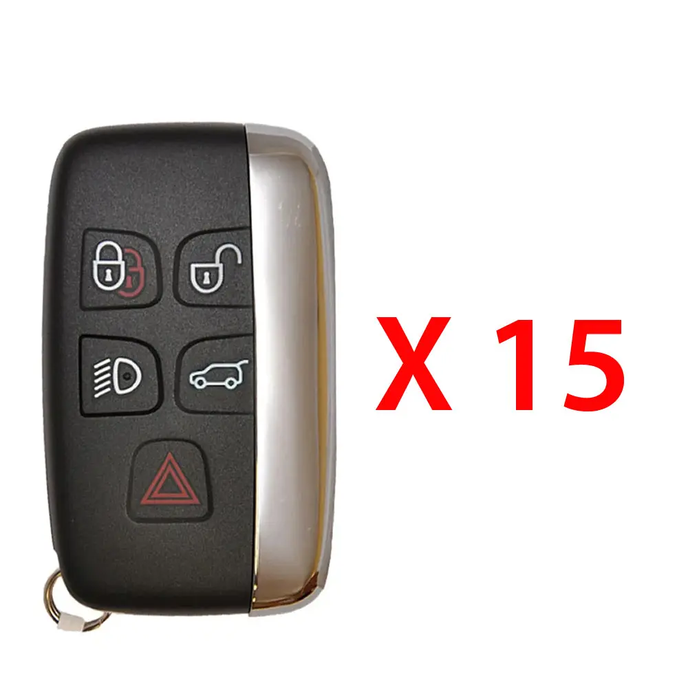 Pre-Tested Plastic Land Rover 5B Series Smart Key Multipack - 15-Pack, 315MHz RF, FCC# KOBJTF10A, CR2032, OEM Board, Lock/Unlock Remote Access, Compatible with 2012-2018 Models, Car
