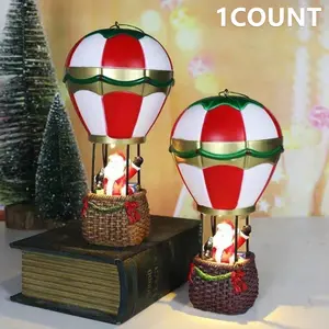 Christmas Decoration Santa Hot Air Balloon Light, Hanging Christmas Tree Decor Lamp for Home Holiday Party, Festive Lighting Accessory