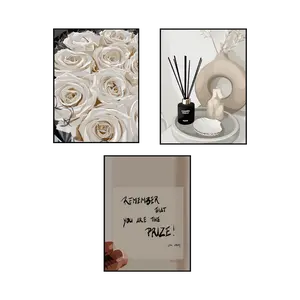 Art Print Bundle : White Roses + Quotes II + Home decor I - Smard Black Wall Art Print/ Canvas for Home /Office Decor