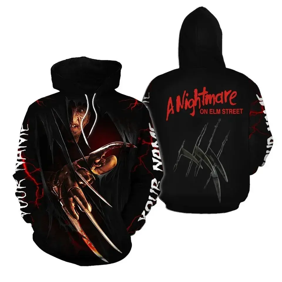 Personalized Freddy Nightmare Hoodie, Halloween Horror Unisex 3D Hoodie