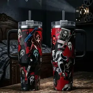 Scream Ghostface Horror Tumbler 40oz 20oz Bloody Scary Movie Cup 40 oz Tumbler With Handle, Tumbler 20oz No Handle, Gifts For Horror Fans