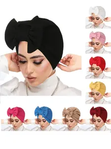 Women's Fashion Butterfly Knot Headscarf Hat, Pure Color Pineapple Flower Design, Casual All-Season Accessory for Women